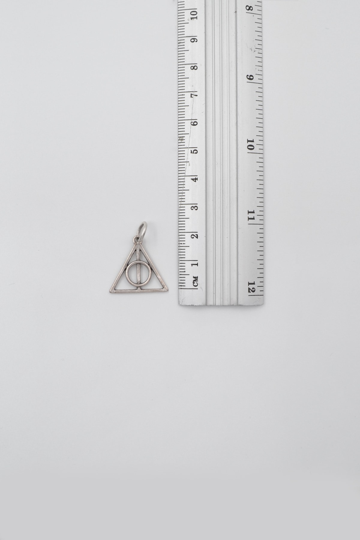 Minimal Harry Potter Ölüm Yadigarları Siyah Deri İp Kolye - Antik Gümüş Kaplama - Kadın Erkek - 60 cm