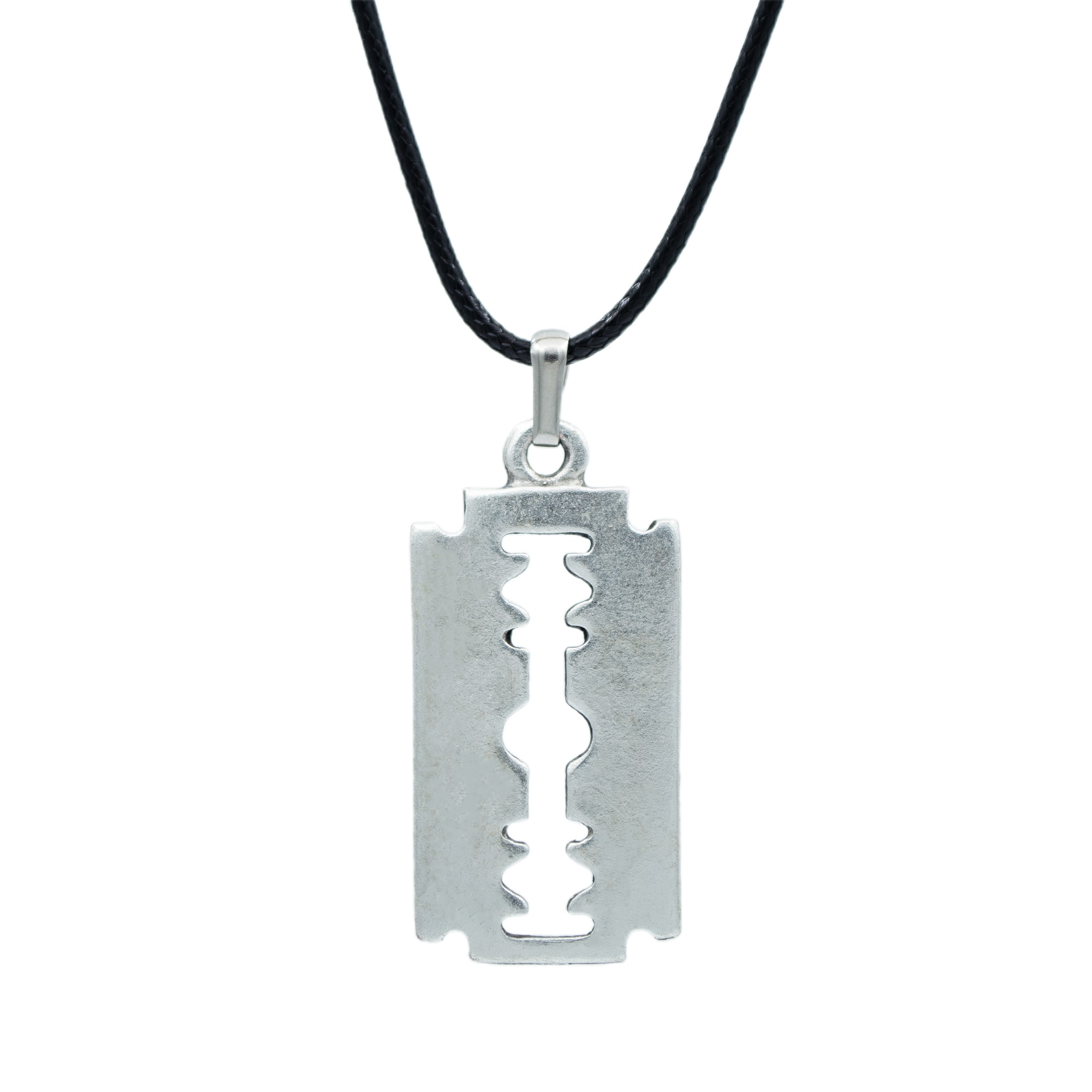 Jilet Kolye - Gümüş ( Silver ) Renk - 60 cm Deri İp Kolye