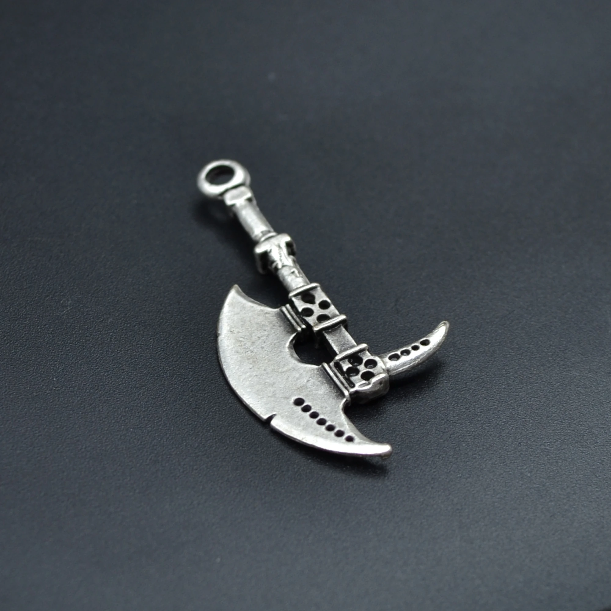 Balta Kolye - Gümüş ( Silver ) Renk - 60 cm Deri İp Kolye