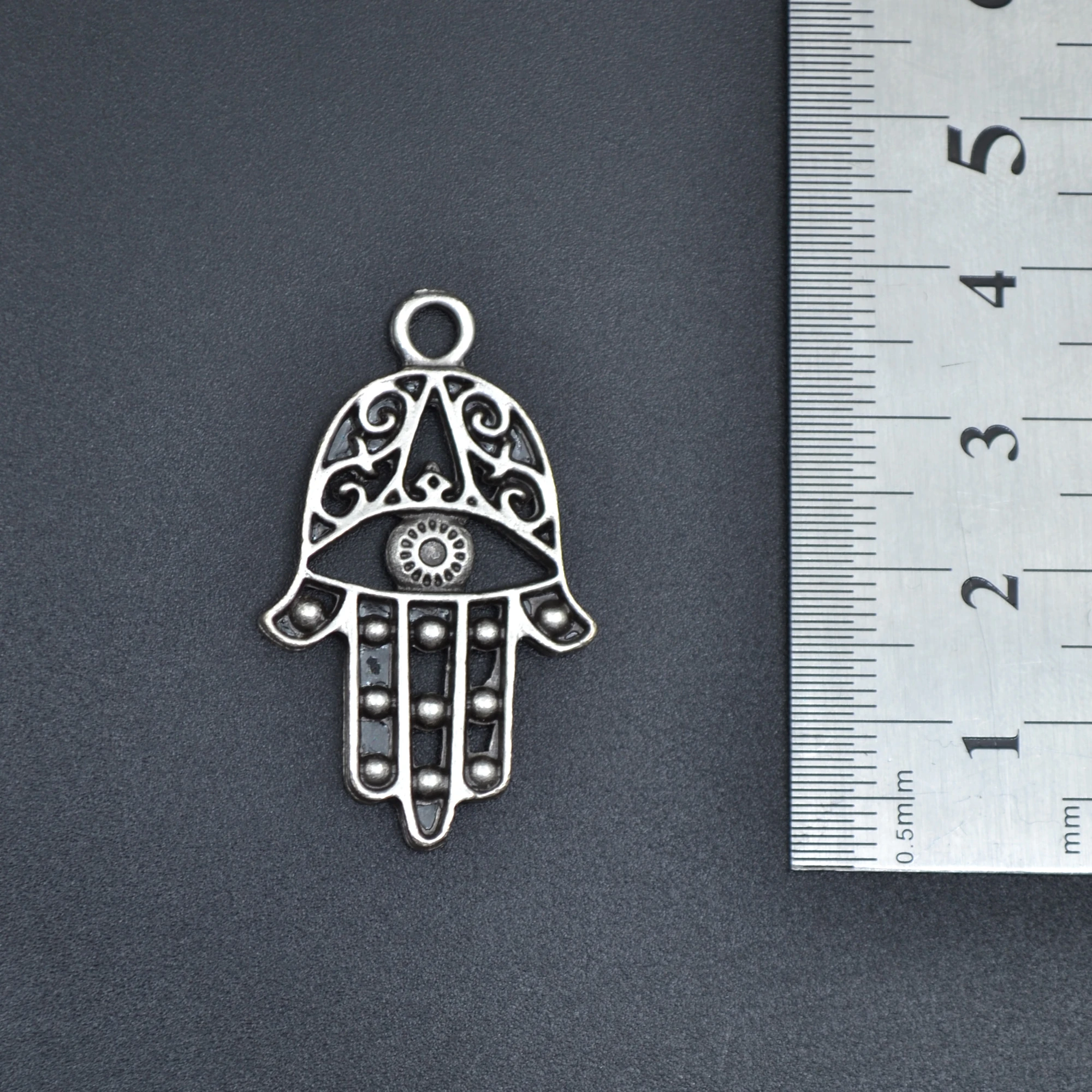 Fatma Ana Eli Kolye - Gümüş ( Silver ) Renk - 60 cm Örme Zincir Kolye