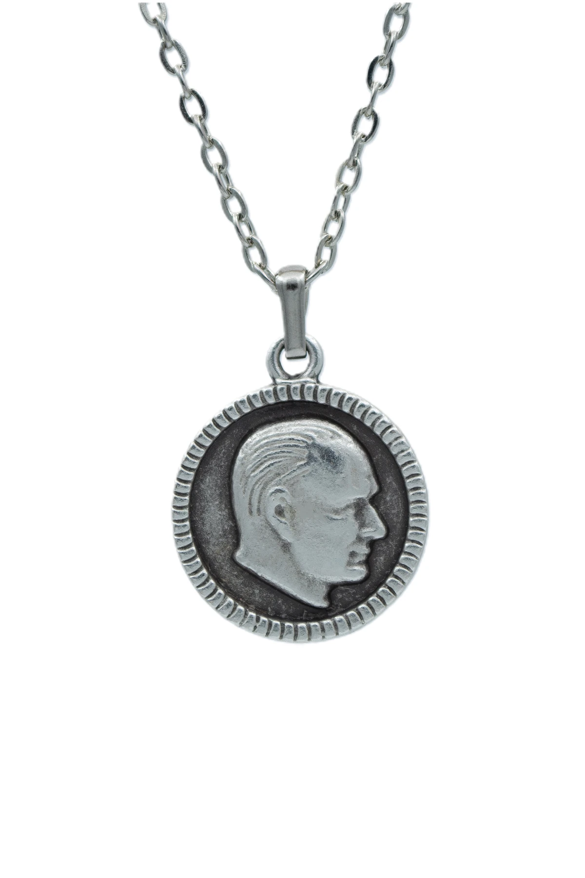 2'li Kemal Atatürk İmza - Madalyon Erkek Kadın Kolye Seti