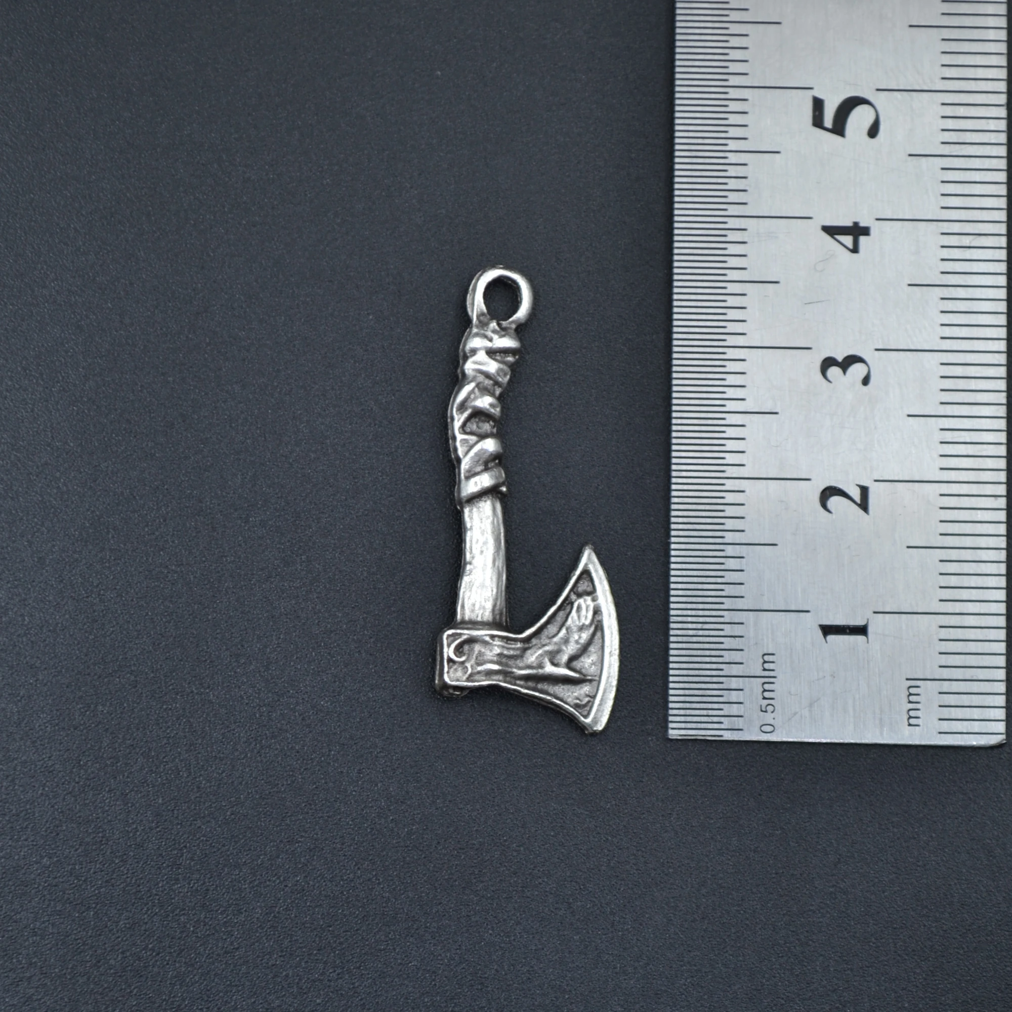 Viking Balta Kolye - Gümüş ( Silver ) Renk - 60 cm Düz Ezme Zincir Kolye