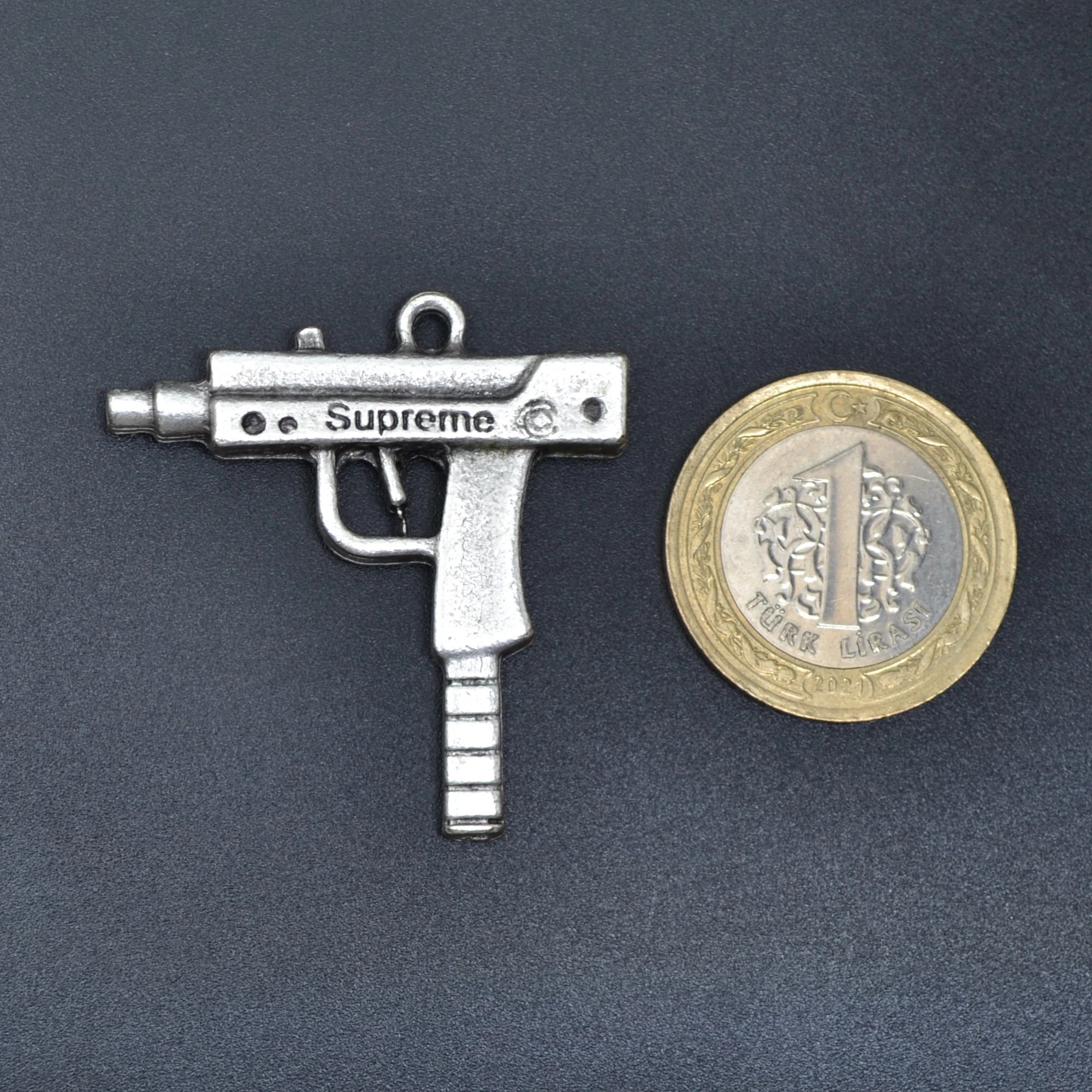 Uzi Kolye Ucu - Gümüş ( Silver ) Renk