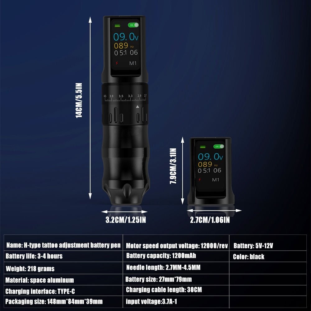 SHOTS-FB WIRELESS KABLOSUZ PEN DÖVME MAKİNESİ-SİYAH