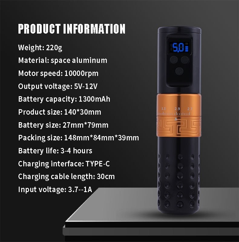 SHOTS-761 WIRELESS KABLOSUZ PEN DÖVME MAKİNESİ