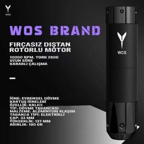 WOS E50 SARJLI ROTARY PEN DÖVME MAKİNESİ-SİYAH