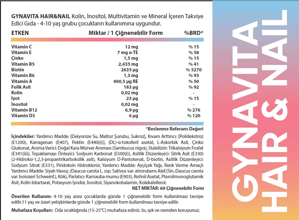 Hair & Nail Gummies 60 Gummy