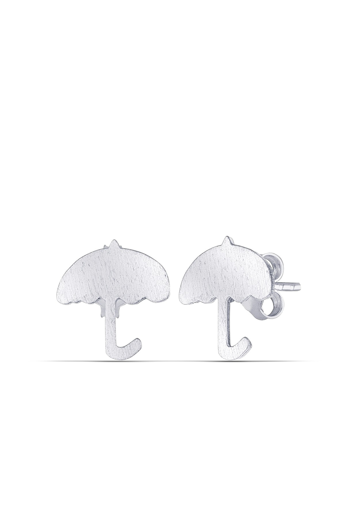 Gümüş Minimal Şemsiye Küpe