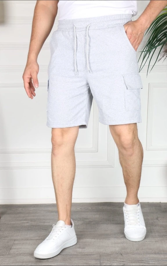Gri Unisex cepli şort 