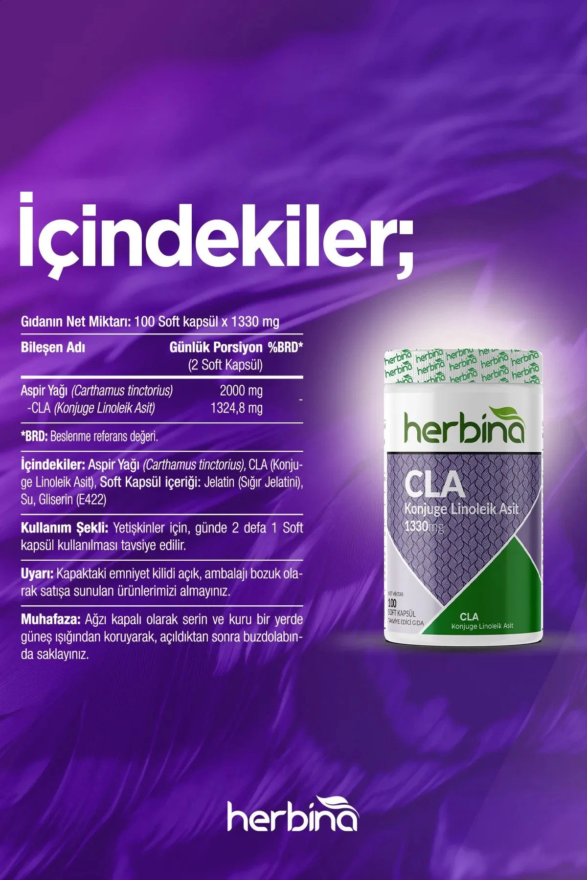 CLA Konjuge Linoleik Asit 100 Soft Kapsül