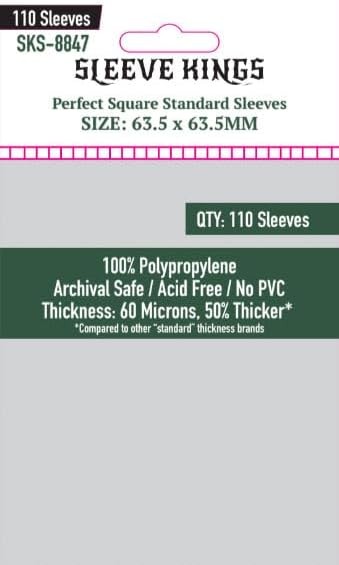 Perfect Square Standard Sleeves - 63.5mmx63.5mm (110 Adet), 60 Microns