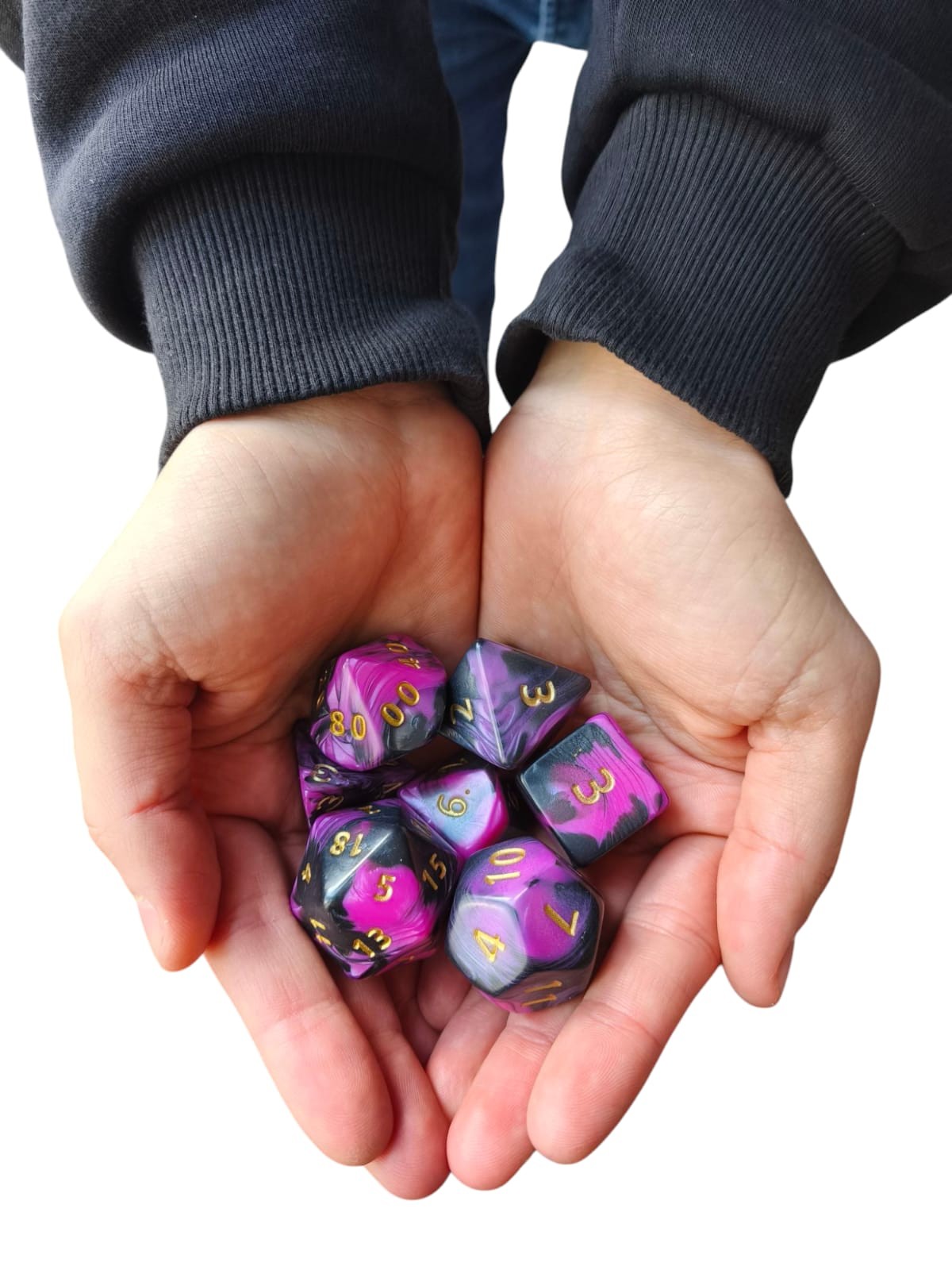Toxic Jumbo Poly dice Set (pink&black)