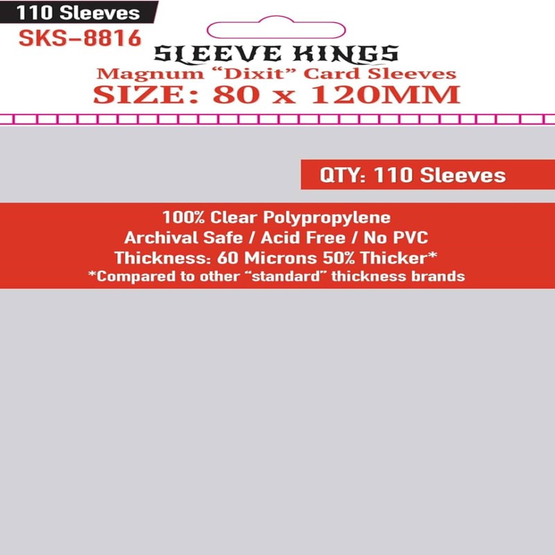 Sleeve Kings Magnum (Dixit) Card Sleeves - 80mmx120mm - (110 Adet), 60 Microns