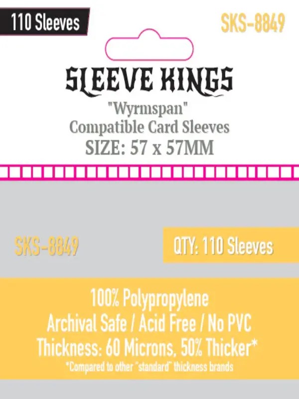 Wyrmspan Compatible Sleeves - 57mmx57mm - (110 Adet), 60 Microns