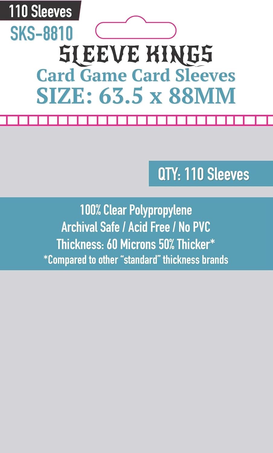 Sleeve Kings Card Game Card Sleeves - 63.5mmx88mm - (110 Adet), 60 Microns