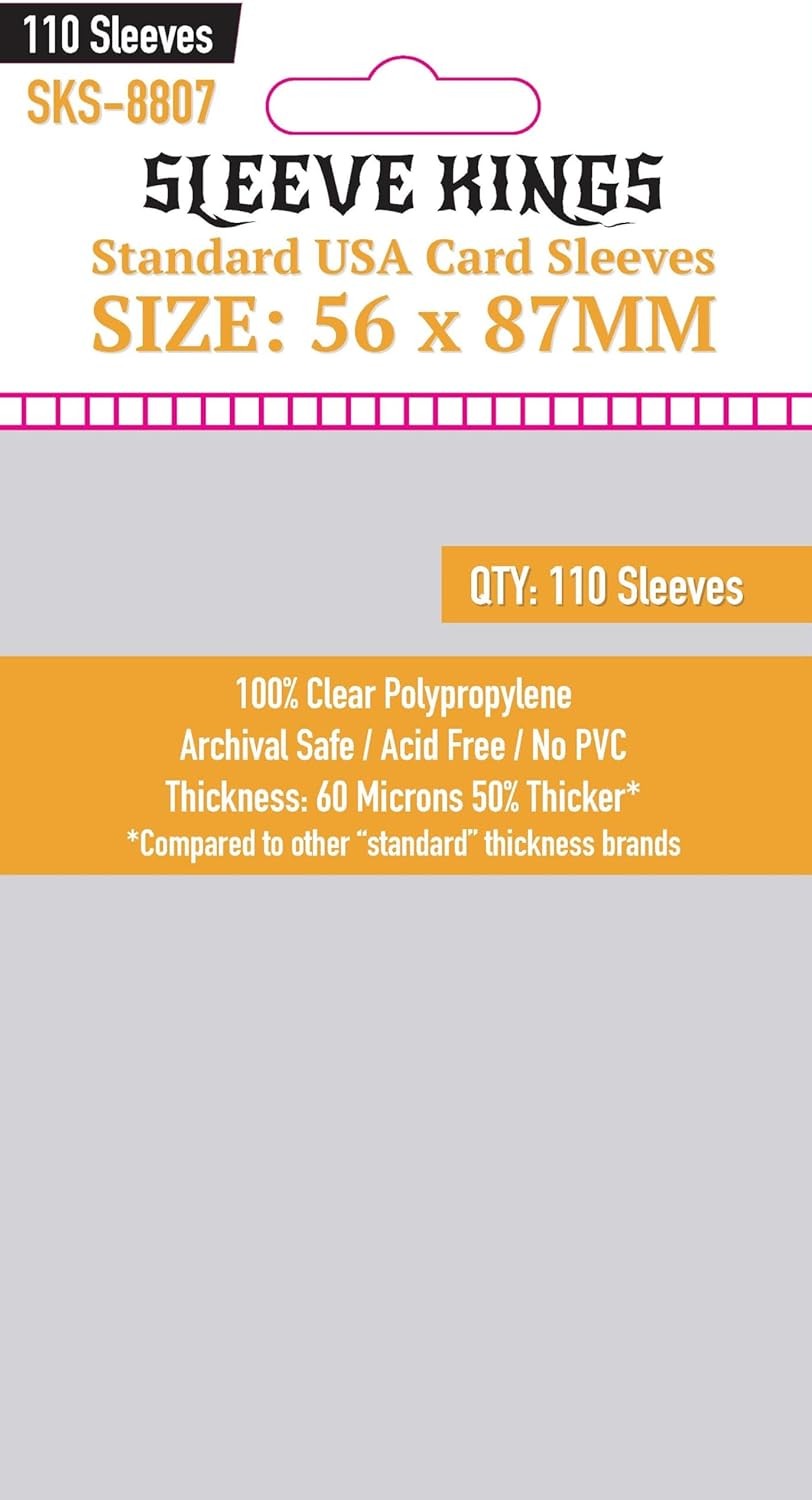 Sleeve Kings Standard USA Card Sleeves - 56mmx87mm - (110 Adet), 60 Microns