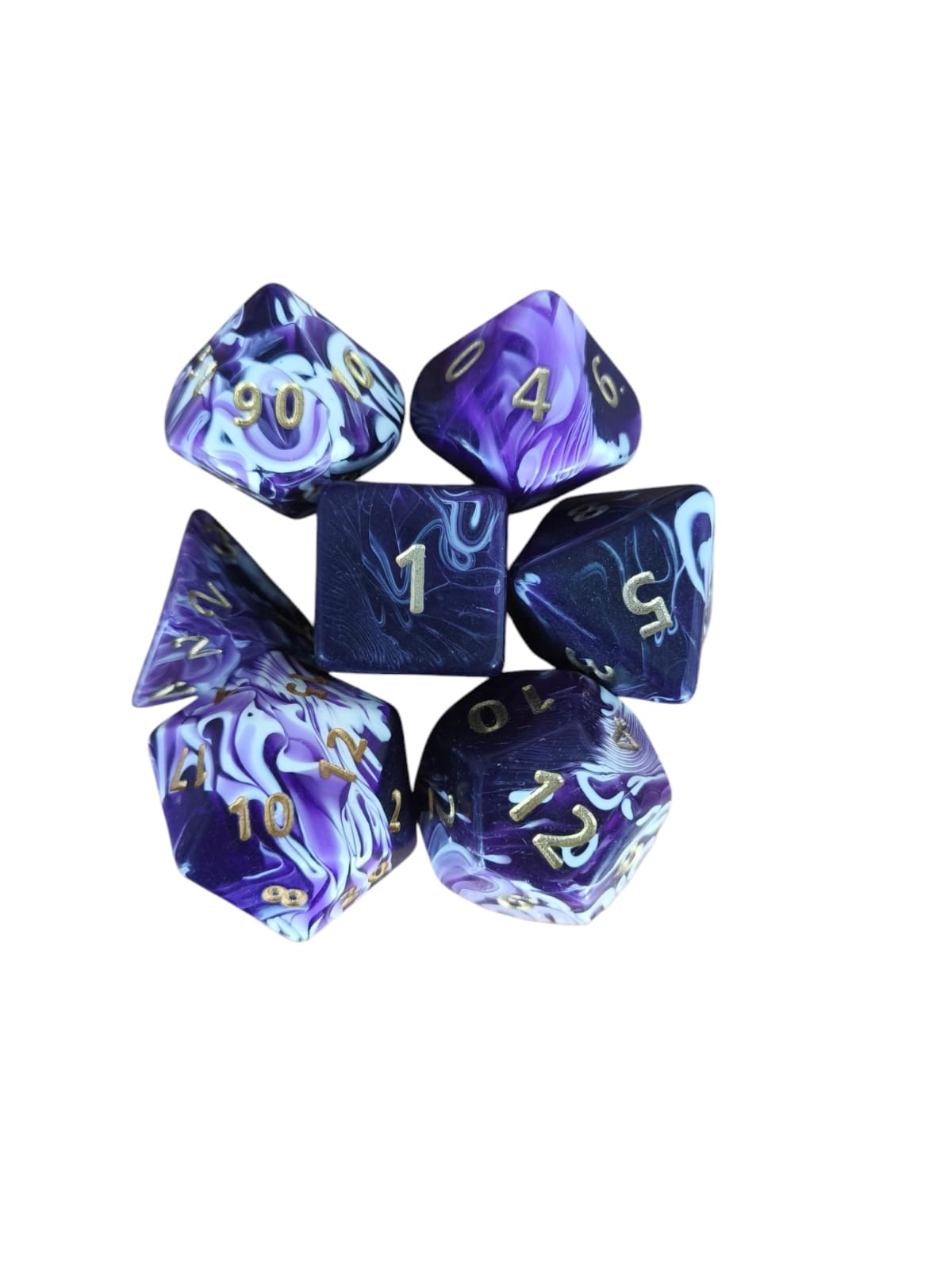 Marble Jumbo Poly Dice (purple)