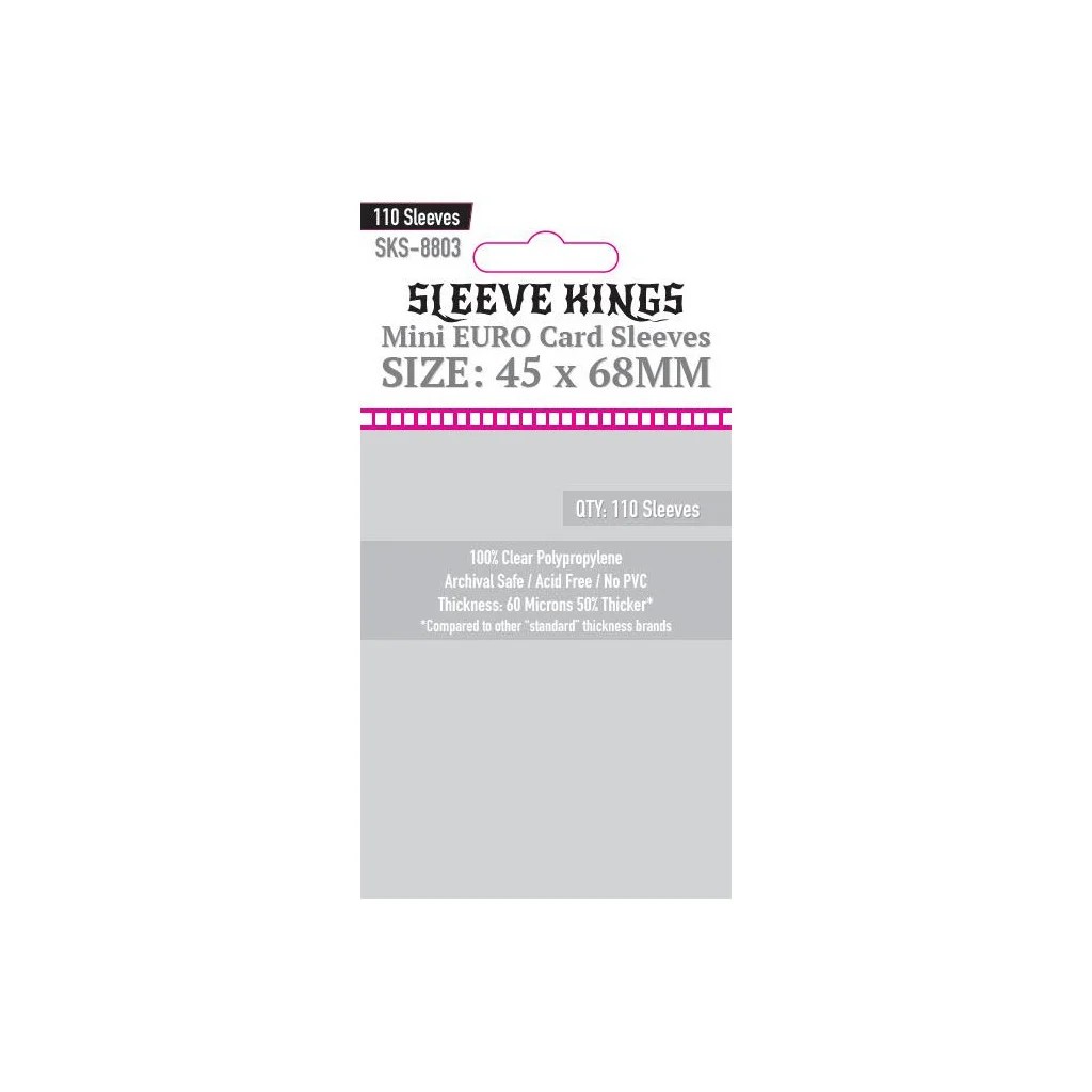 Sleeve Kings Mini Euro Card Sleeves - 45mmx68mm - (110 Adet), 60 Microns