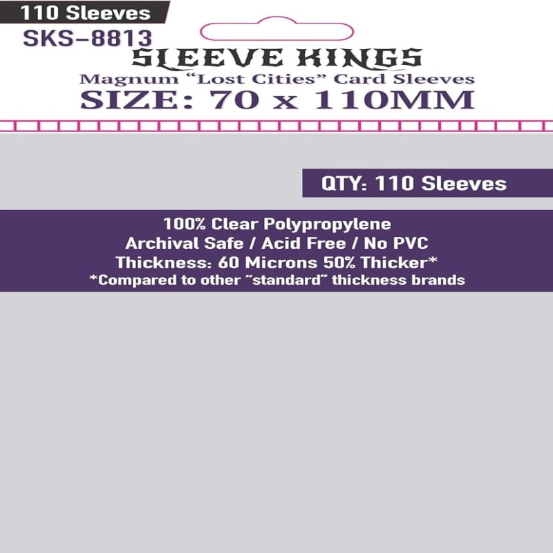 Sleeve Kings Magnum (Lost Cities) Card Sleeves - 70mmx110mm - (110 Adet), 60 Microns