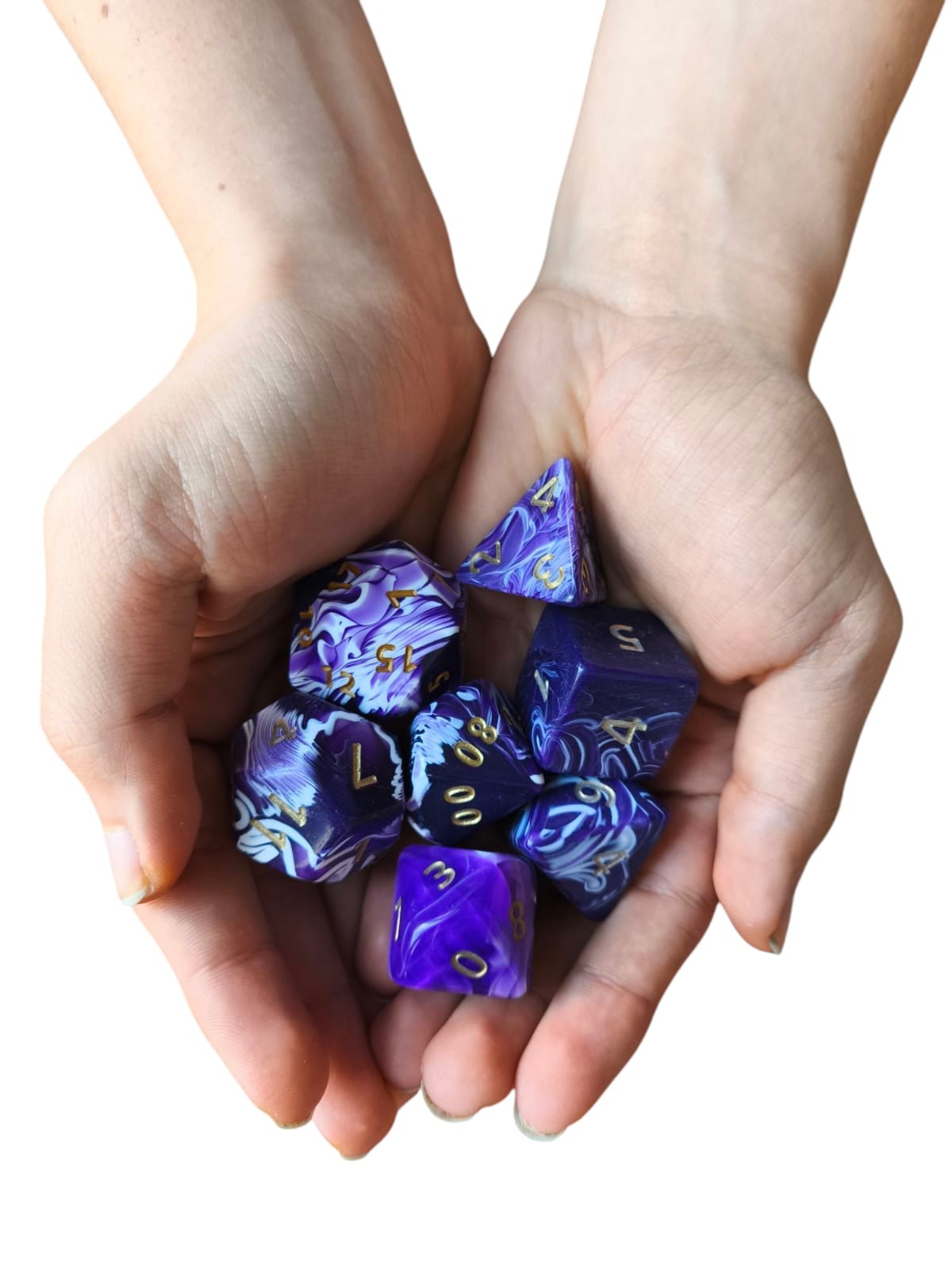 Marble Jumbo Poly Dice (purple)