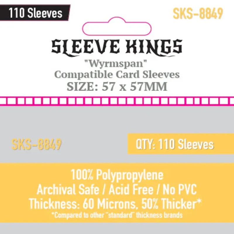 Wyrmspan Compatible Sleeves - 57mmx57mm - (110 Adet), 60 Microns