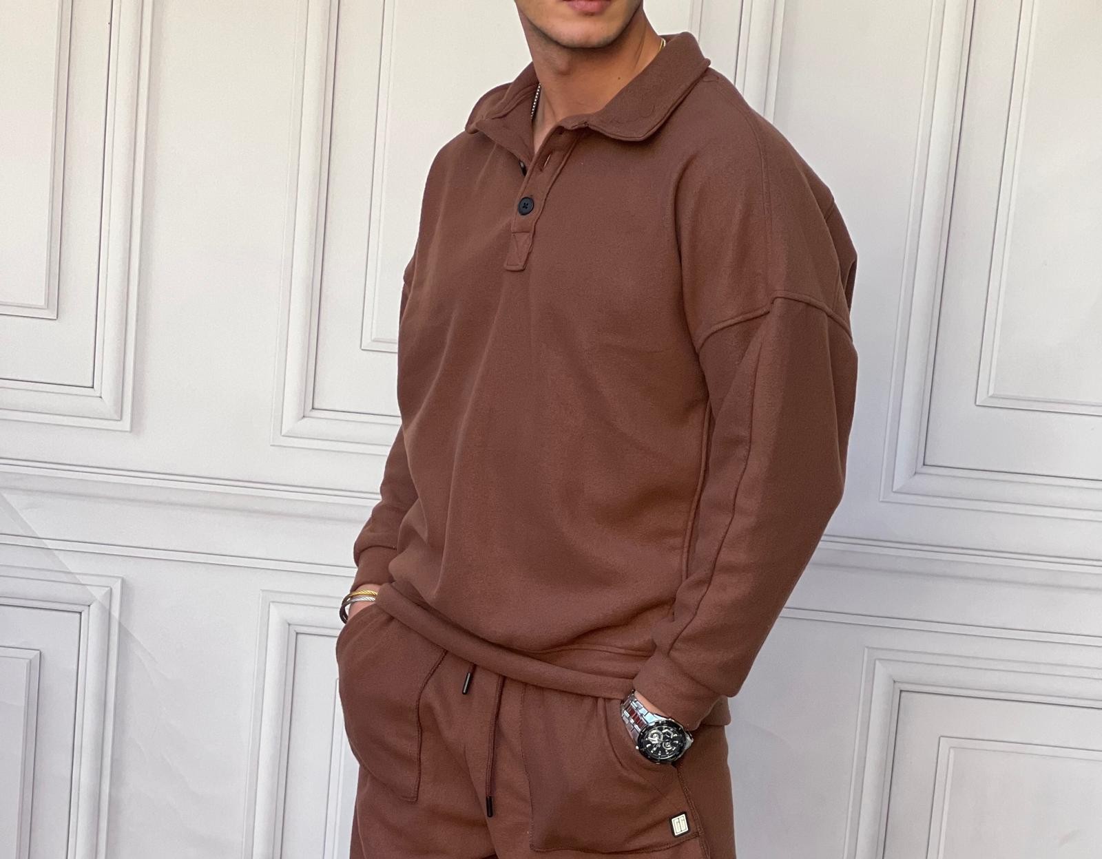 %100 Polar Oversize Sweat  - Kahverengi