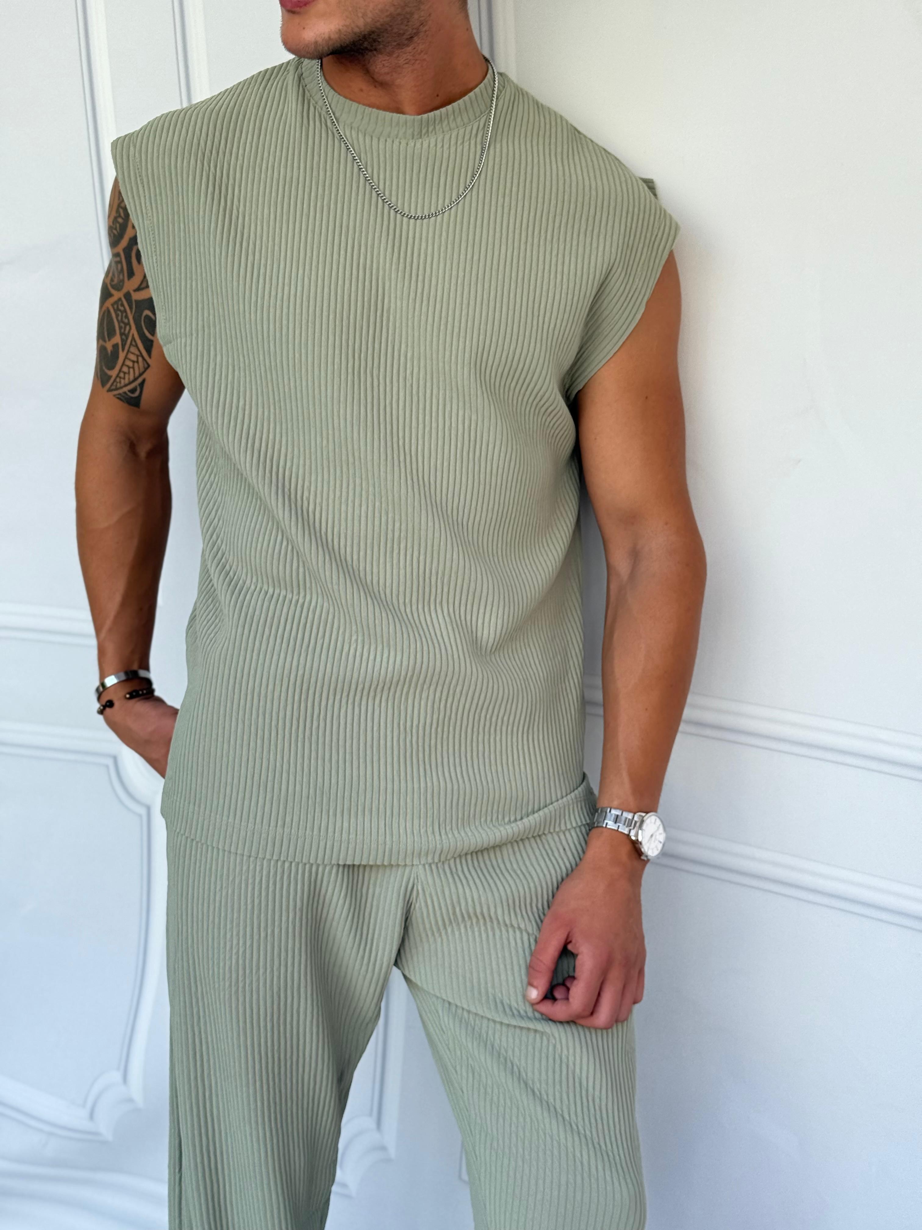 Oversize Kesim Fitilli Bol Atlet  - Yeşil
