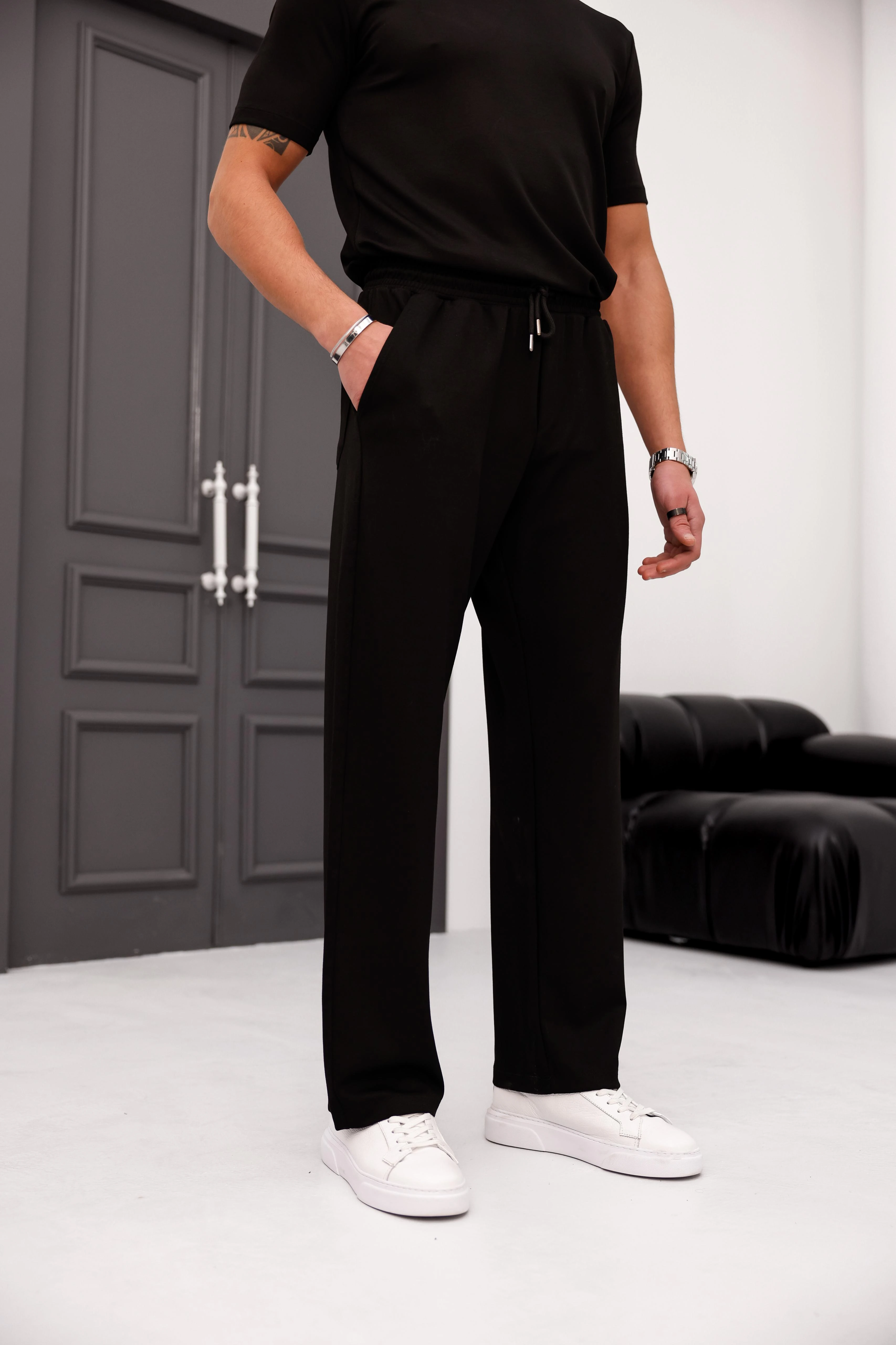 %100 Modal Kumaş Baggy Kalıp Jogger Pantolon