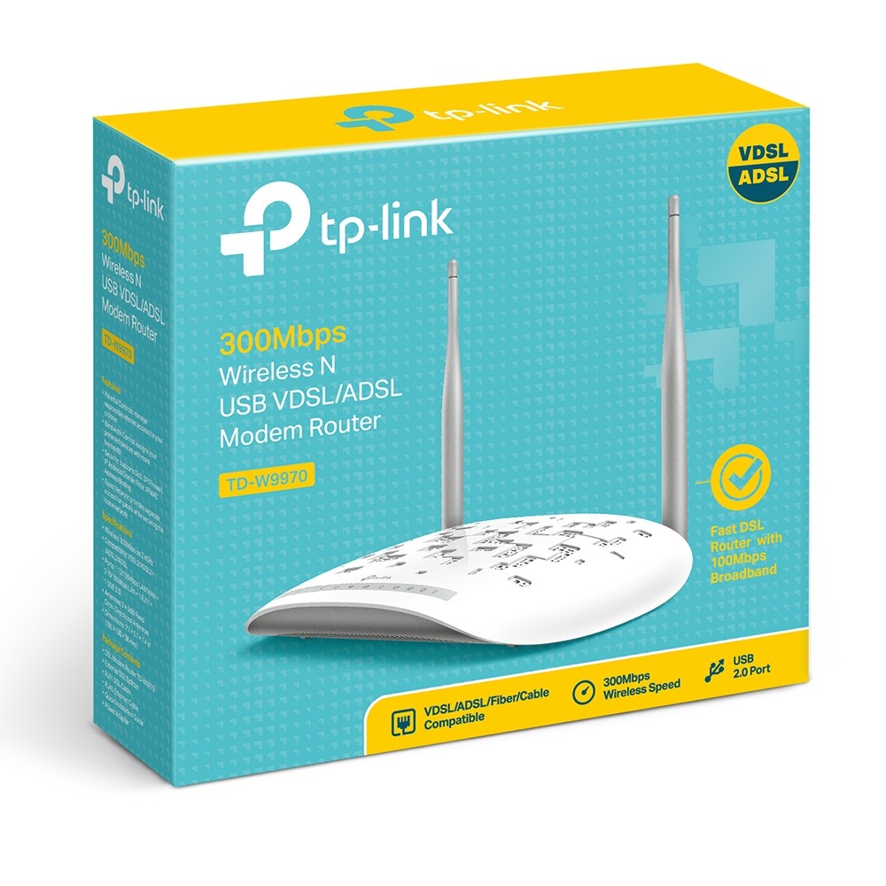 TP-Link TD-W9970, 300Mbps VDSL, ADSL2+, Fiber Modem/Router