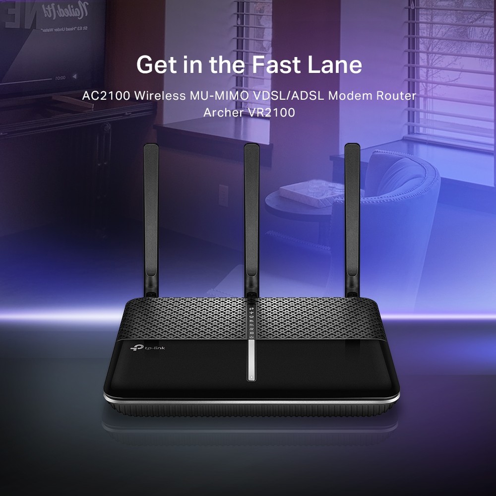 TP-Link Archer VR2100 AC2100 Mbps, 4 Gigabit LAN Portları VDSL/ADSL Modem Router