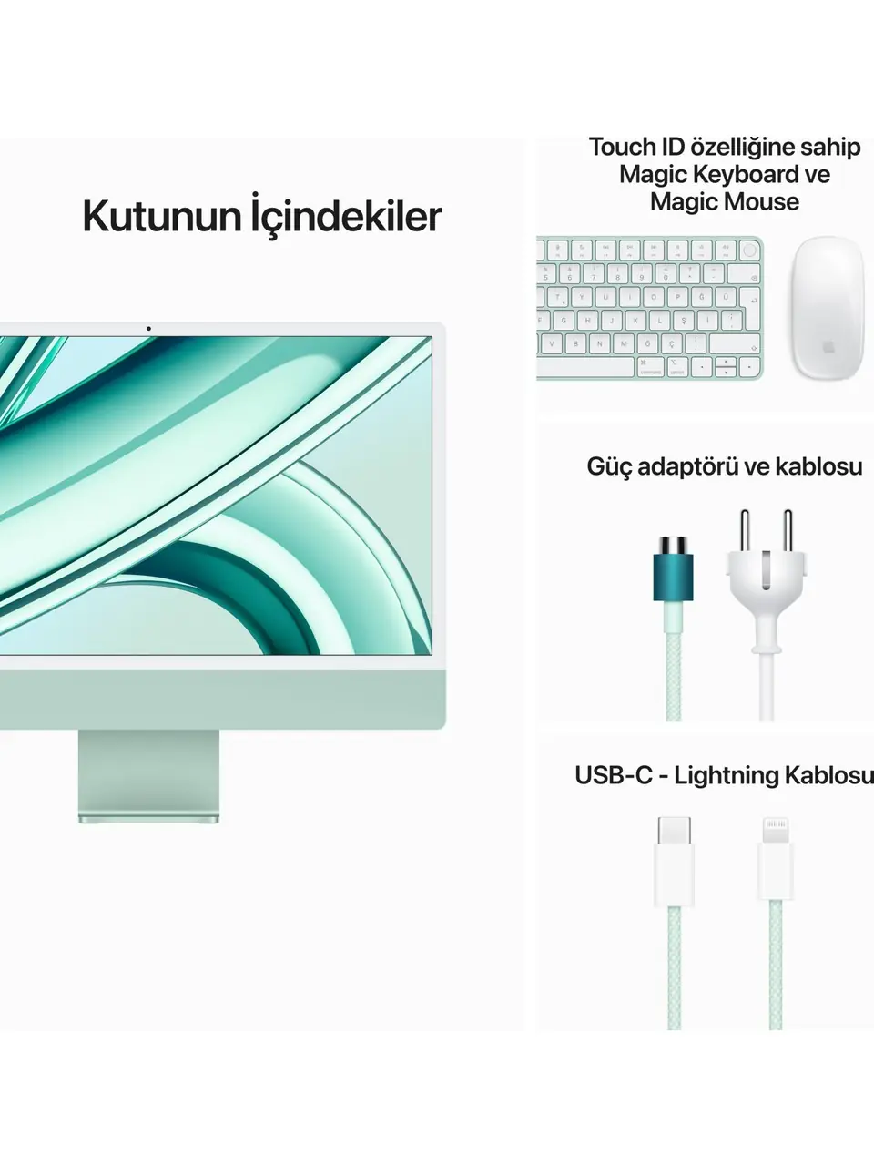 Apple iMac M3 Çip 8GB 512GB SSD macOS 24
