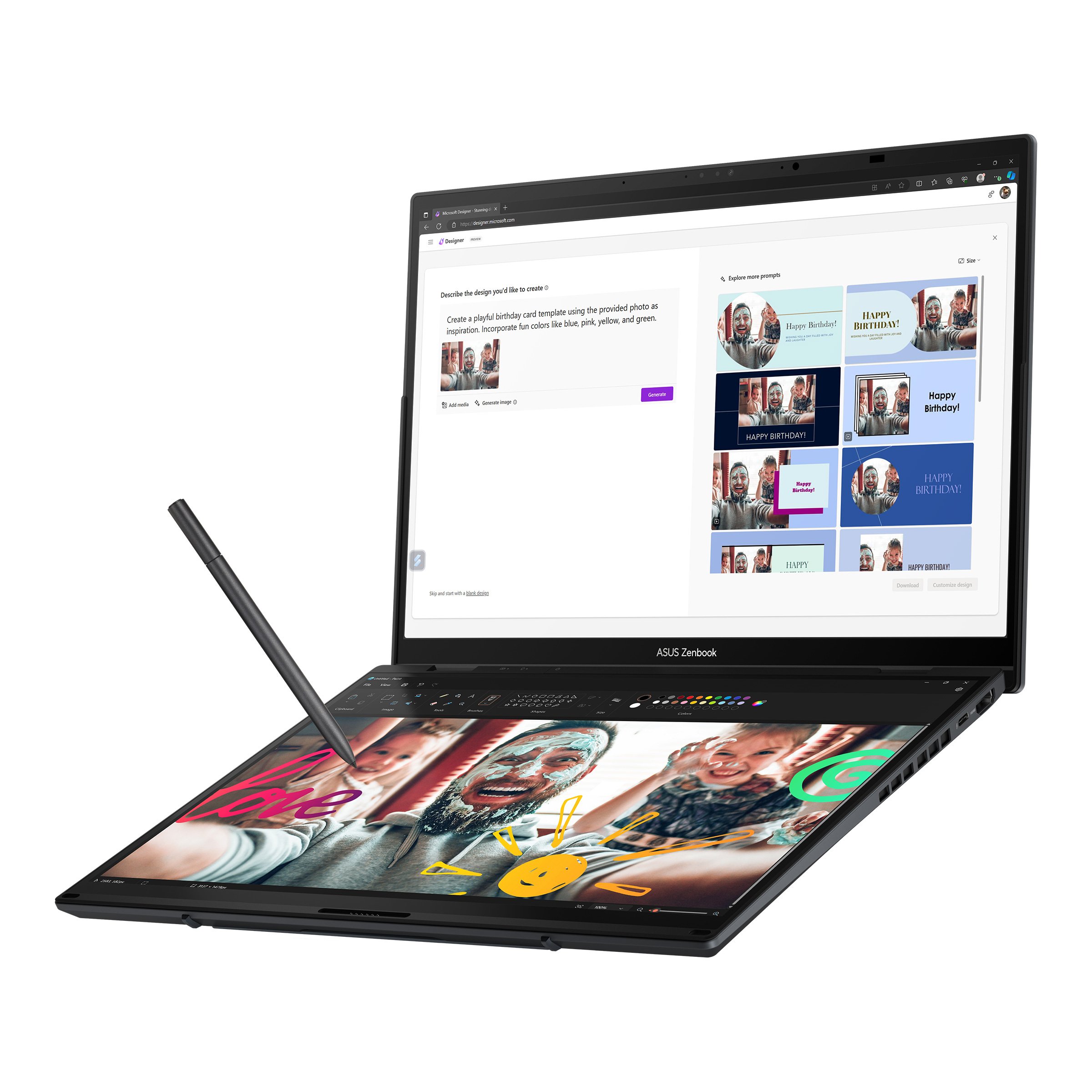 Asus Zenbook Duo Oled Evo UX8406CA-PZ062W Intel Core Ultra 7-255H 32GB 1TB SSD 14"3K Windows 11 Home