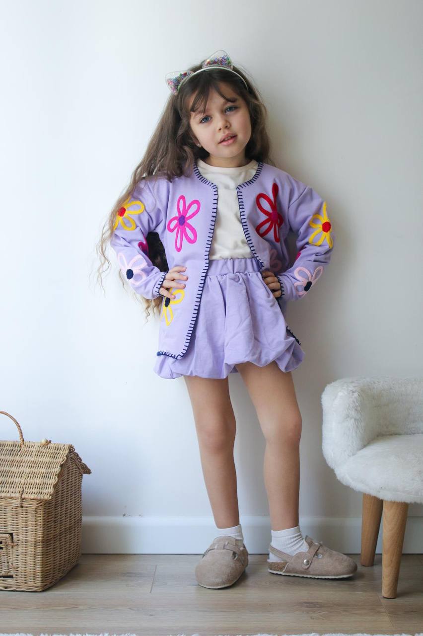 Etnik Desen Hırka Ve Balon Etek Takım