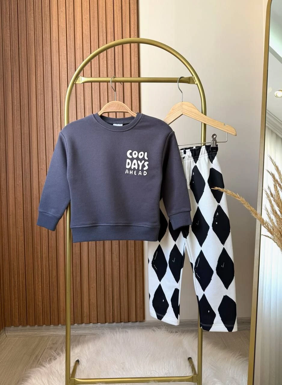 Damalı Antrasit Takım