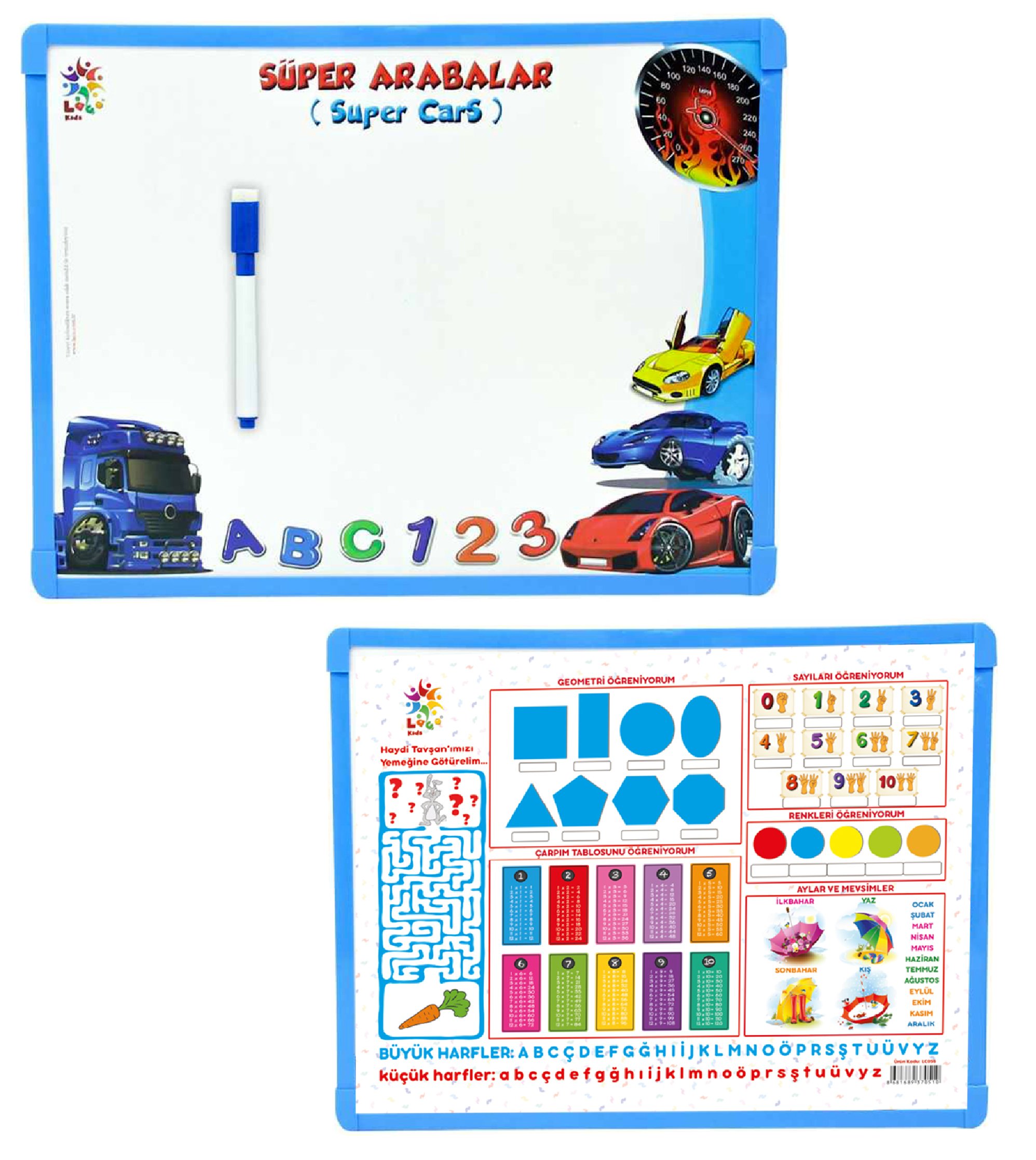 SÜPER ARABALAR YAZI TAHTASI KL48