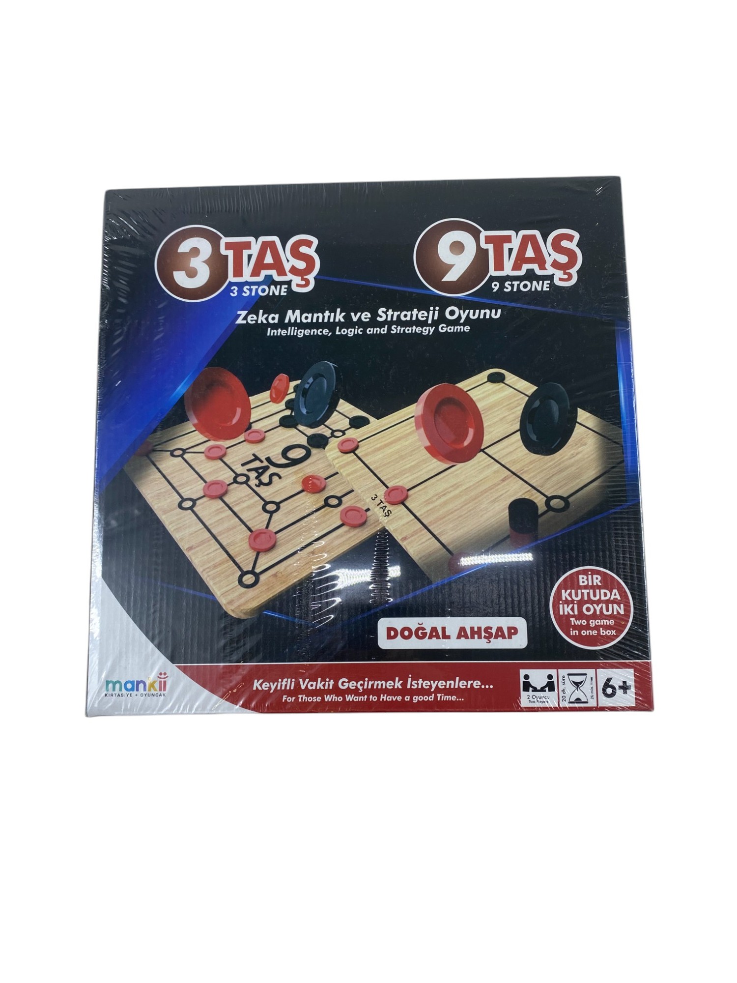 9 TAŞ 3 TAŞ DOGAL AHŞAP KUT KL 24