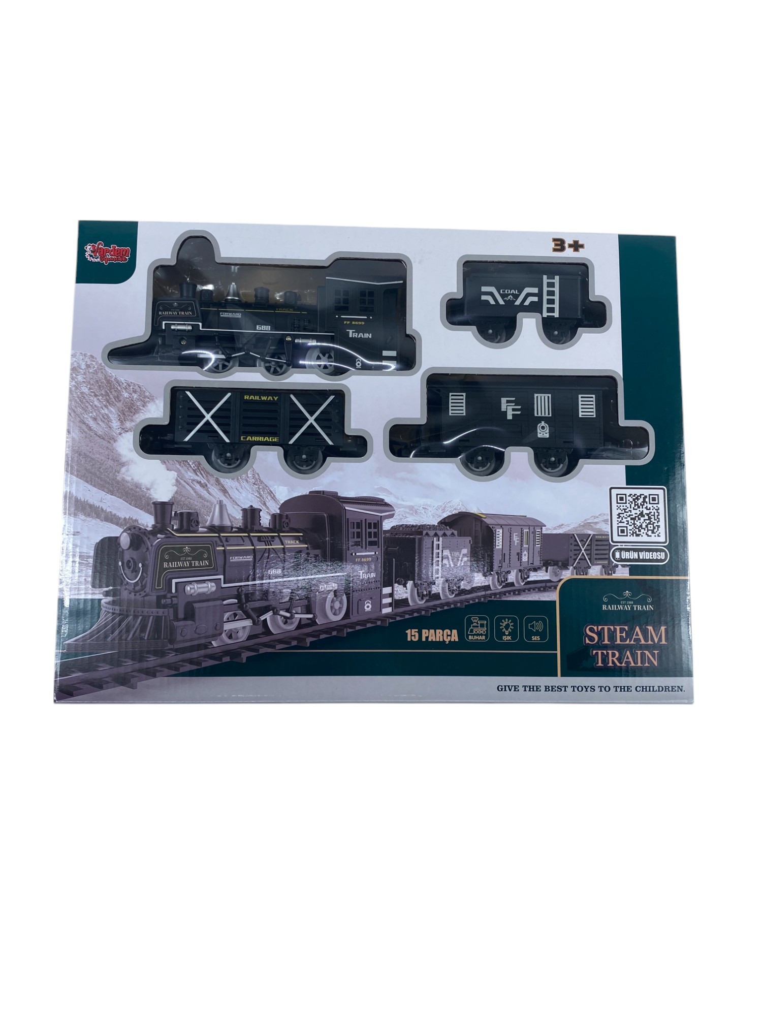 IŞIKLI SESLİ BUHARLI 15 PRÇ TREN SET