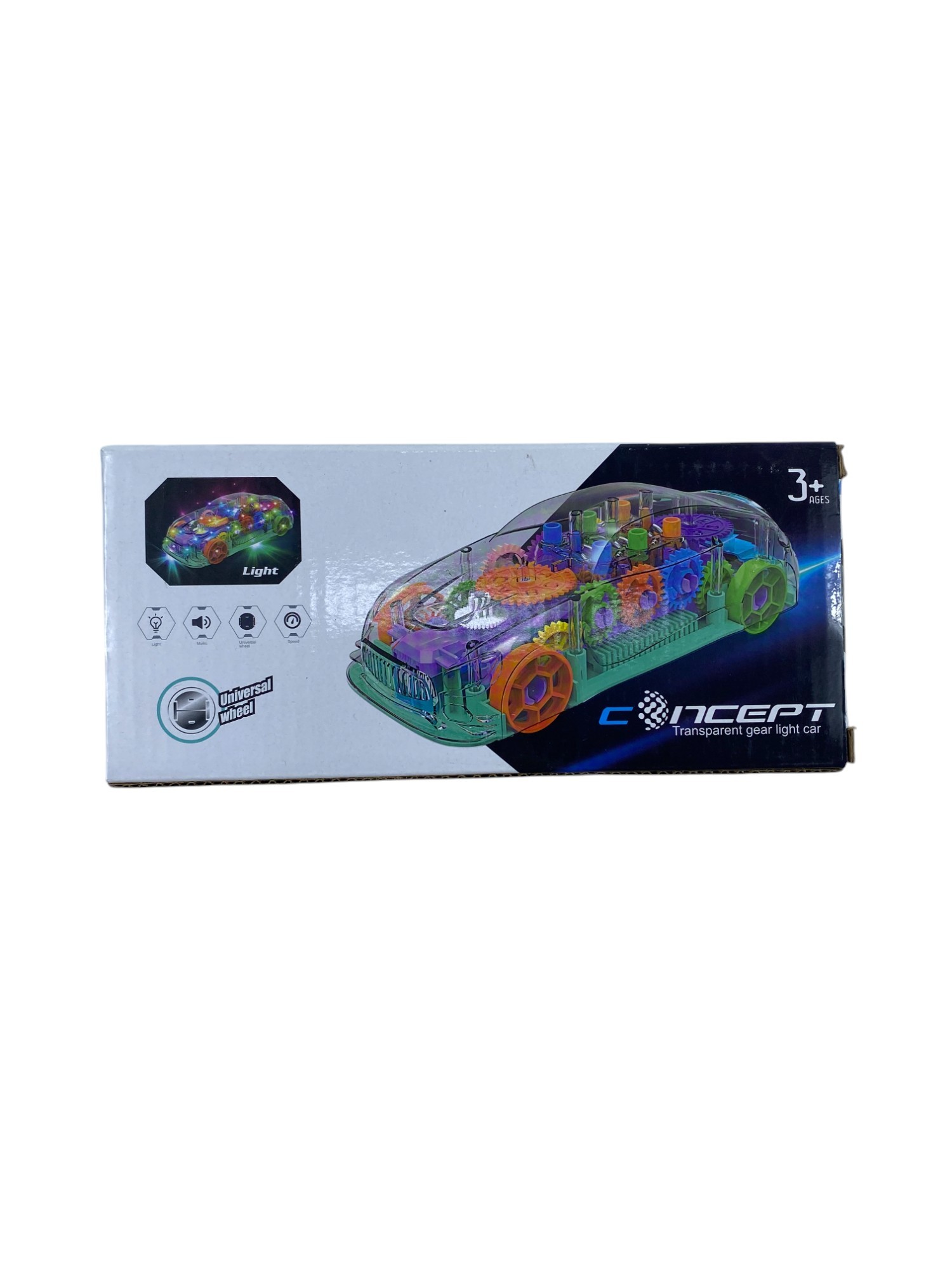 IŞIKLI SESLİ ŞEFFAF PİLLİ ARABA