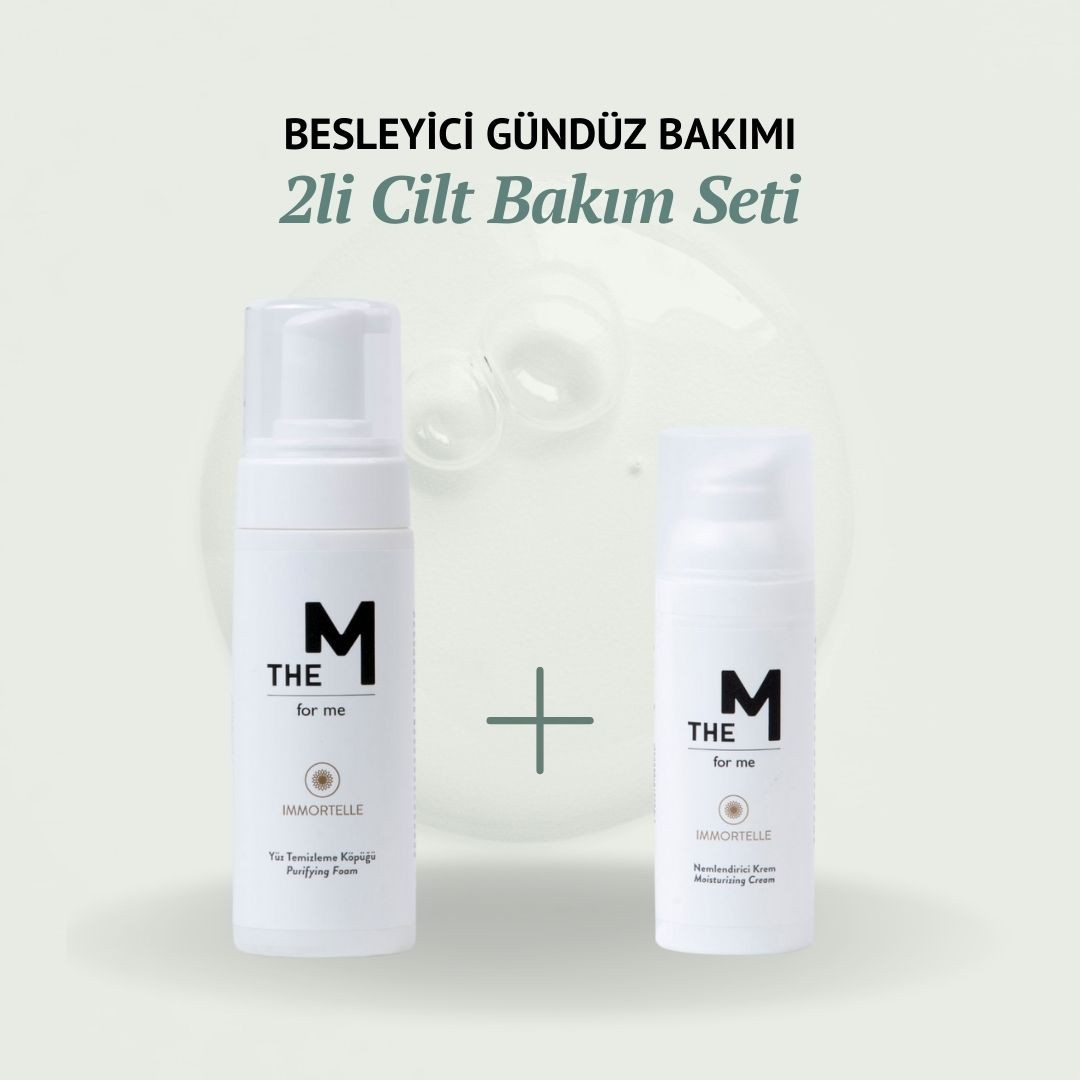 Nemlendirici Krem (50 ml) + Yüz Temizleme Köpüğü (150 ml) | 2'li Gündüz Bakım Seti 