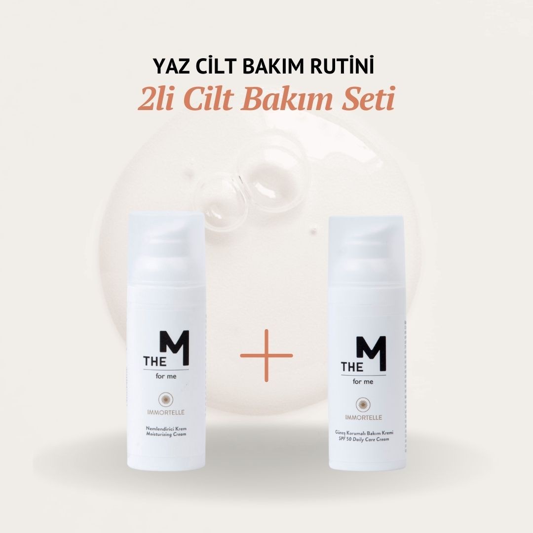 Nemlendirici Krem ( 50 ml) + SPF 50 Güneş Korumalı Bakım Kremi (50 ml) | 2'li Yaz Cilt Bakım Seti