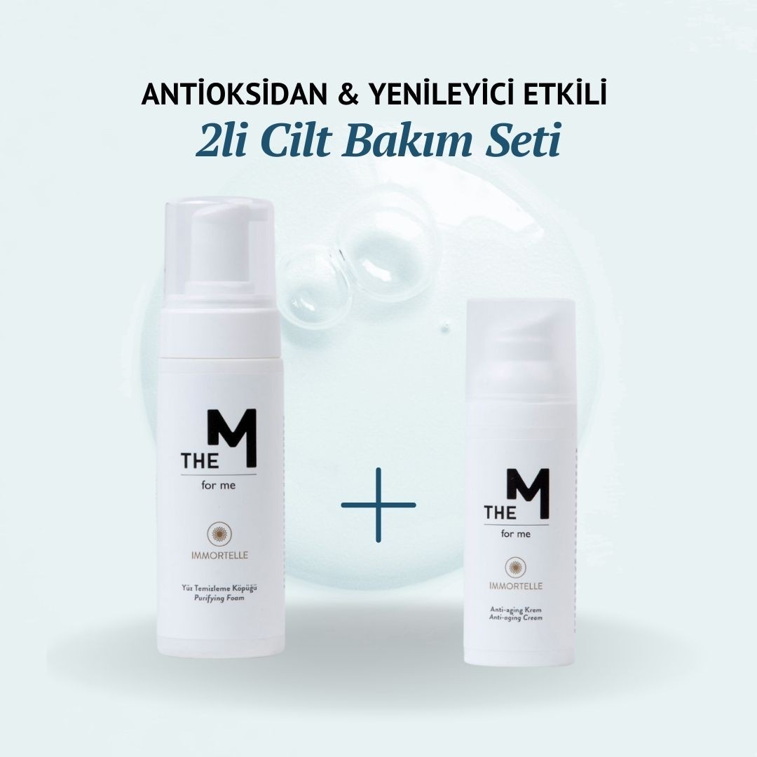 Yüz Temizleme Köpüğü (150 ml) + Anti-aging Krem (50 ml) | Antioksidan 2'li Cilt Bakım Seti