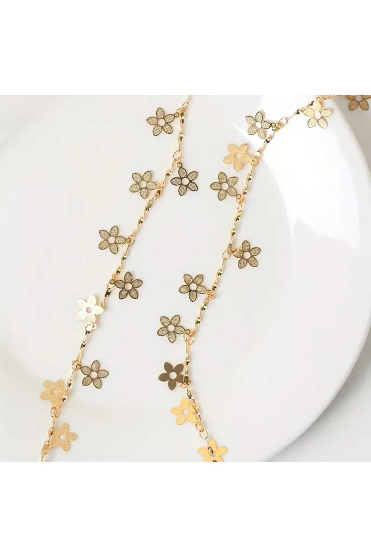 Bohem Çiçek Tasarım Saç Örgü Zinciri Çıtçıt Tokalı Hair Charm (bc-1177 )