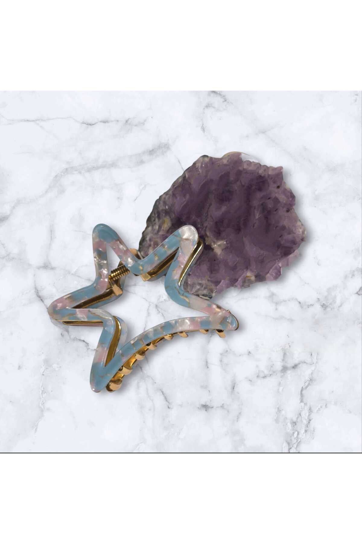 SEDEFLİ YILDIZ KEMİK METAL MANDAL TOKA ( BC-1170 )