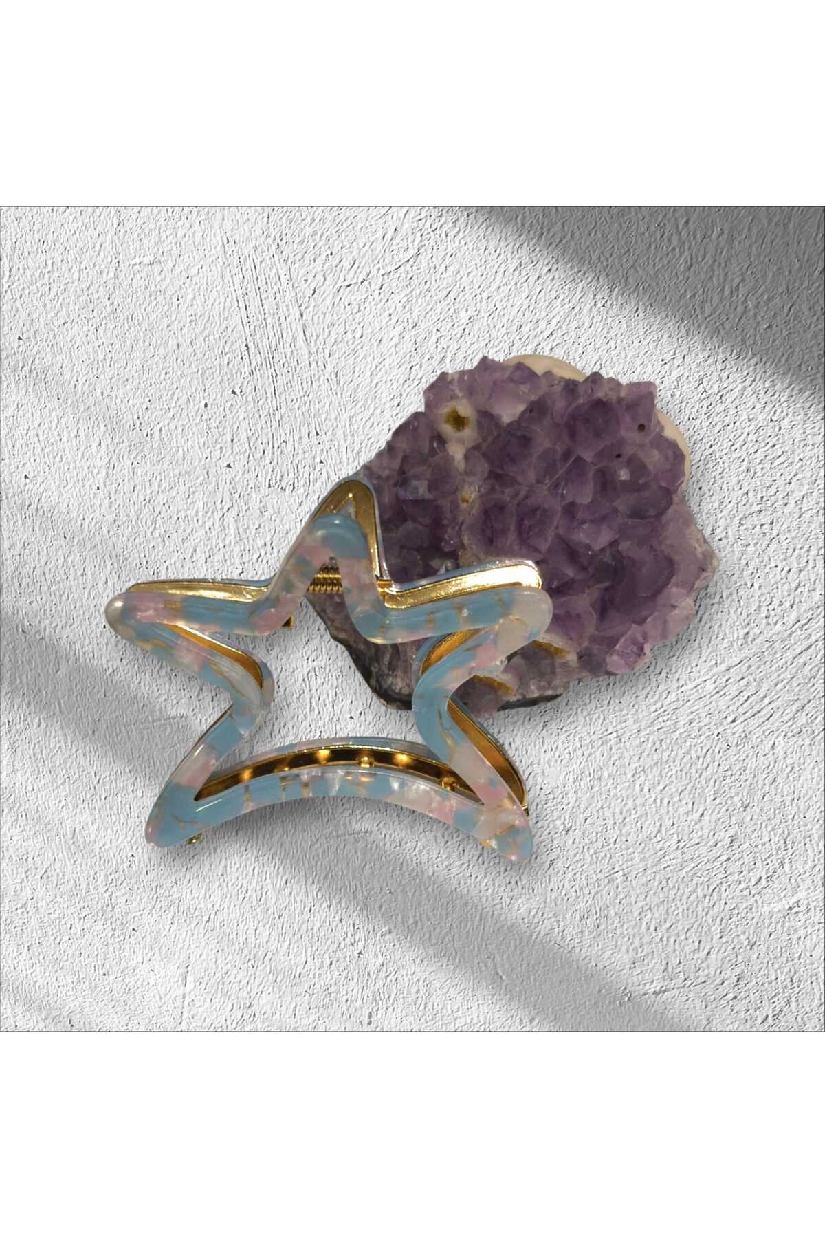 SEDEFLİ YILDIZ KEMİK METAL MANDAL TOKA ( BC-1170 )