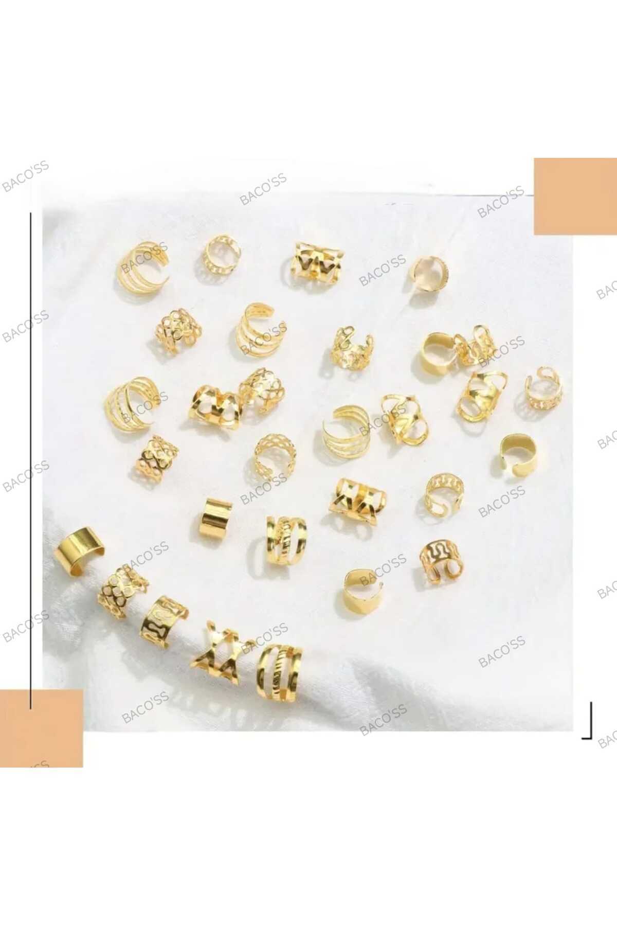 Bohem Saç Halkası-Saç Küpesi Seti Modern Stil 10 Lu Hair Charms ( BC-1219 )