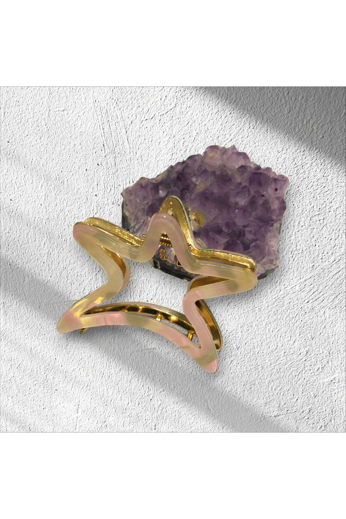 SEDEFLİ YILDIZ KEMİK METAL MANDAL TOKA ( BC-1168 )