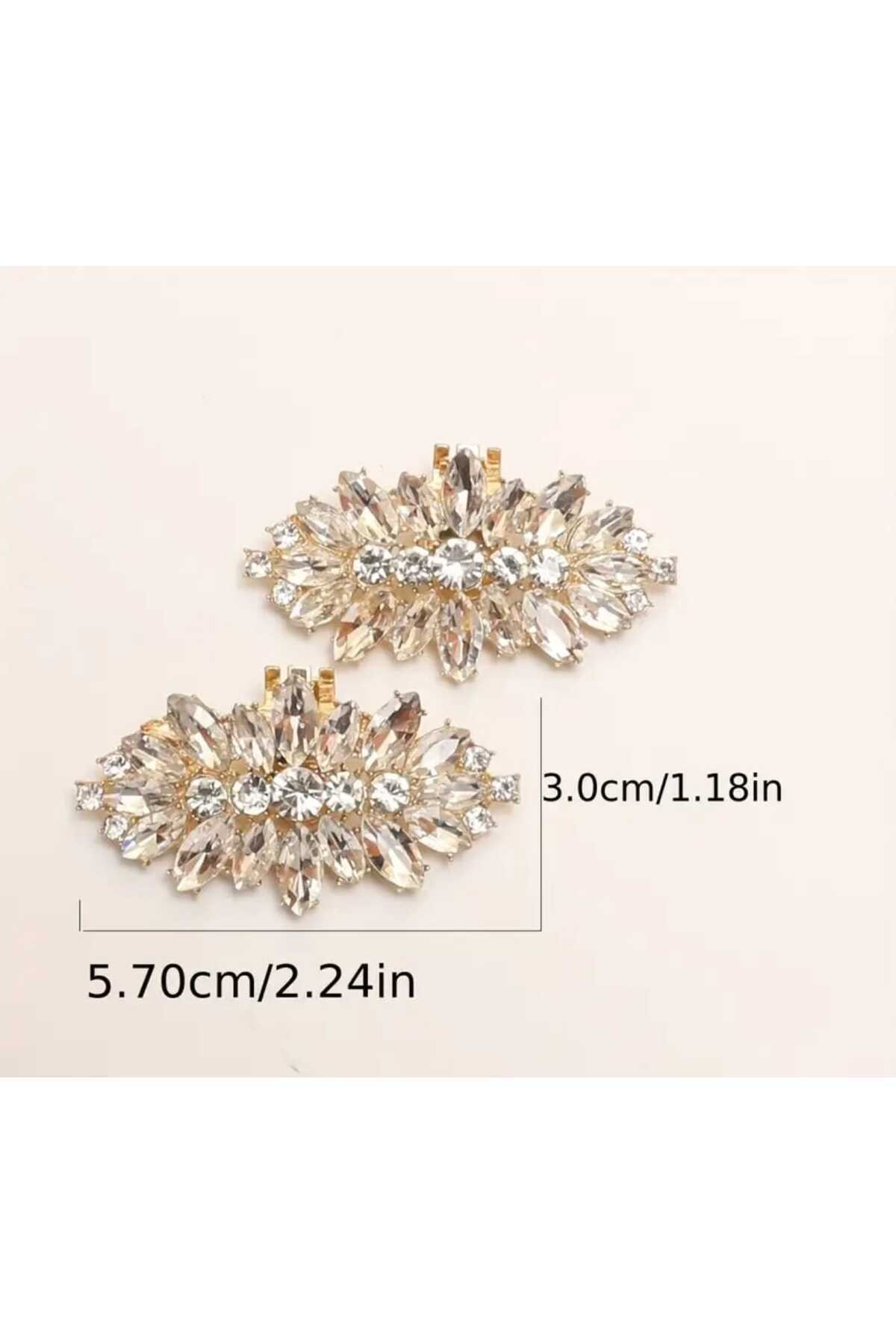 Ayakkabı Tokası -çanta Charm -broş Bir Çift Çıkarılabilir Klipsli Taşlı Tasarım (BC-1176)