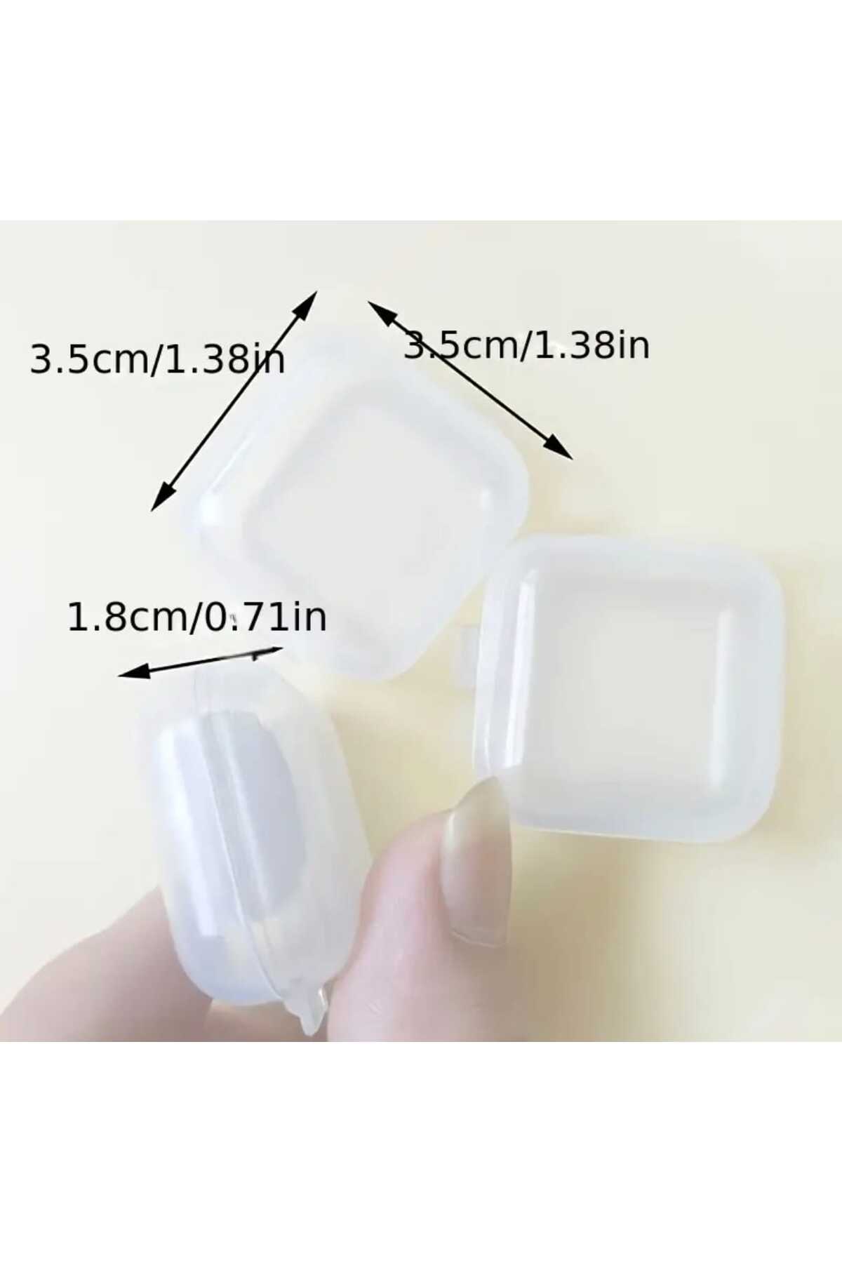 ŞEFFAF TAKI-KÜPE-TOKA VE AKSESUAR KUTUSU 10 'LU 3,5X3,5 (BC-1242 )