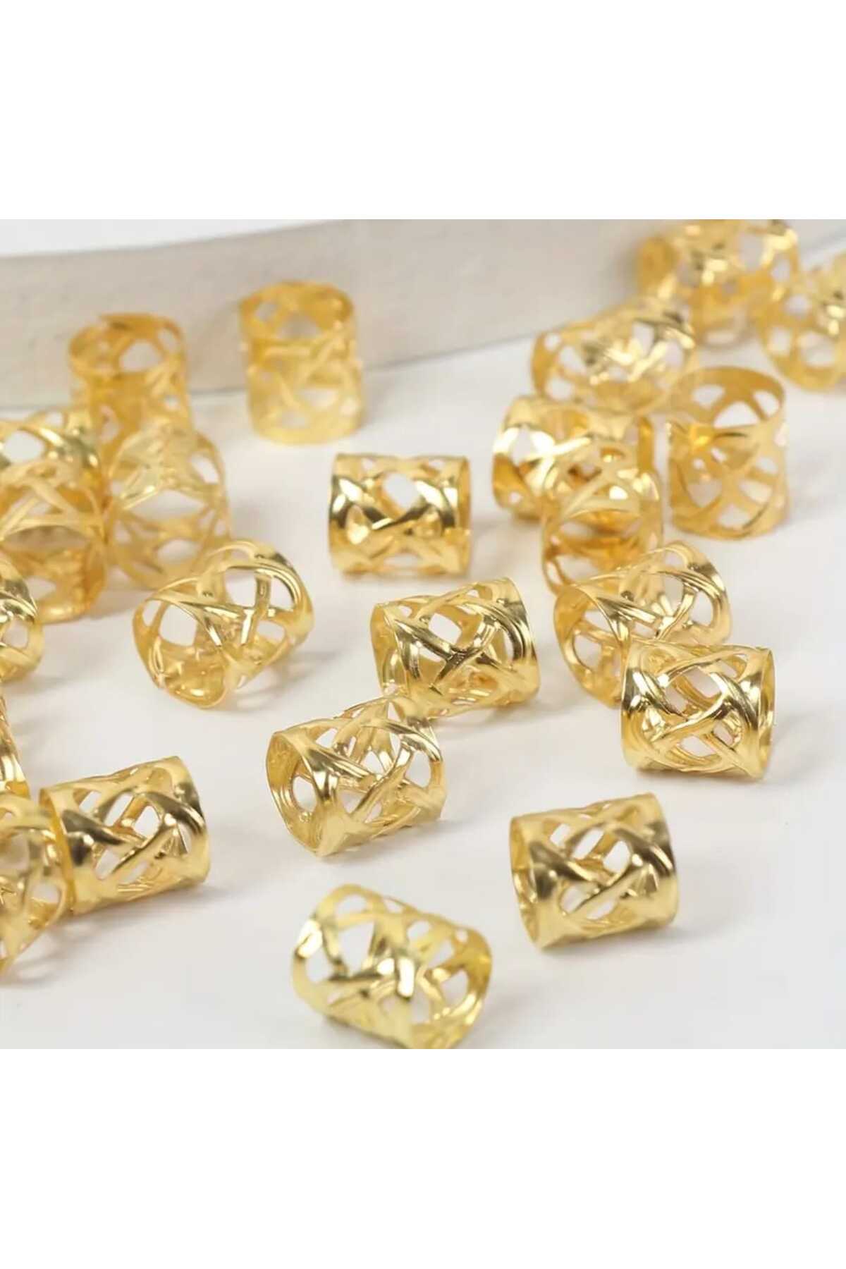 Bohem Saç Halkası-saç Küpesi Kafes Model 10 Lu Hair Charms ( Bc-1035 )