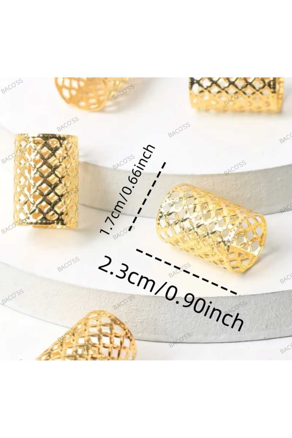 Bohem Saç Halkası-Saç Küpesi Seti Silindir Model 5 'li Hair Charms (BC-1221 )